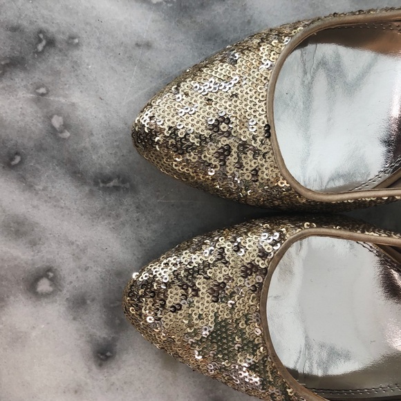 Gold Sequin Adie Heels - Picture 2 of 5